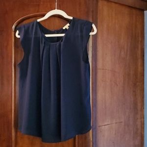 Lily White L navy Blue sleeveless blouse